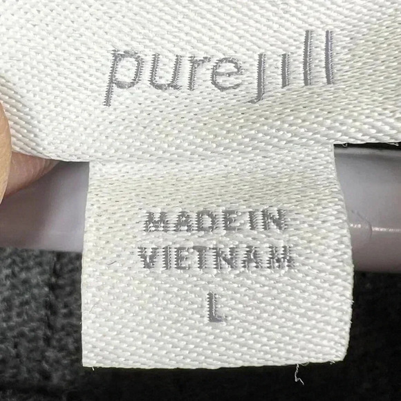 J Jill PURE JILL Womens L RELAXED KNIT 147021 Dark Charcoal Heather PONCHO Tunic - Picture 9 of 13